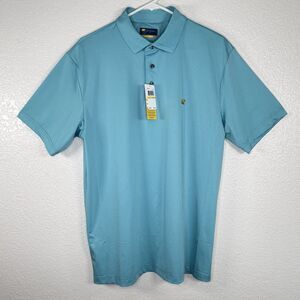 NWT Jack Nicklaus Polo Shirt MEDIUM Milky Blue Stretch Moisture Wicking UPF40